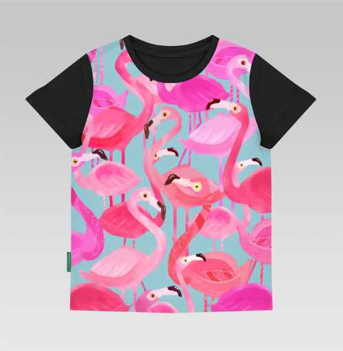 Фотография футболки Фламинго Серый фон