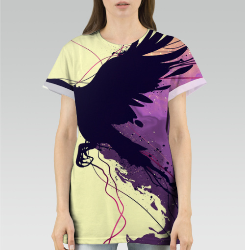 Фотография футболки Рисунок полет ворона