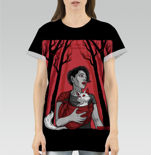 Женская футболка 3D с рисунком Призрачный лес