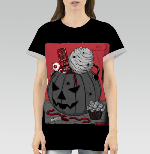 Женская футболка 3D с рисунком Криповые угощения