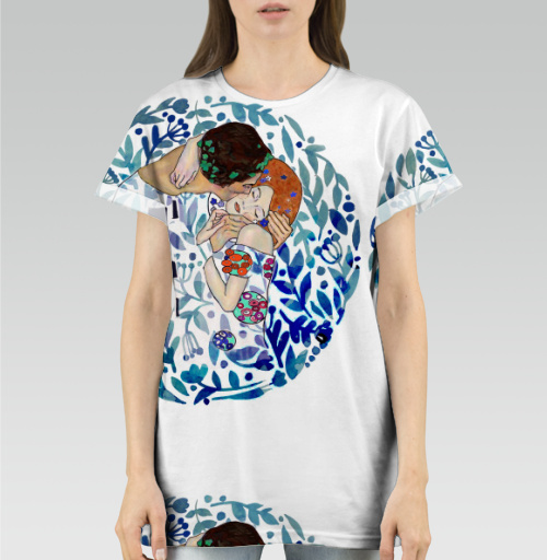 Женская футболка 3D с рисунком Цветочный поцелуй 182328, размер 40 (XS) &mdash; 50 (2XL) - купить в интернет-магазине Мэриджейн в Москве и СПБ