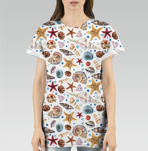 Фотография футболки Паттерн с морскими ракушками