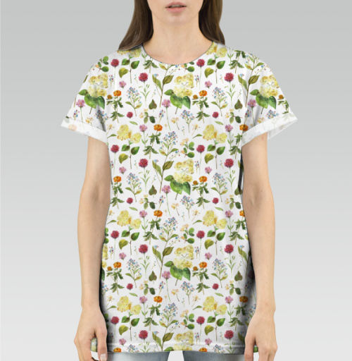 Фотография футболки Цветочный принт, летний сад