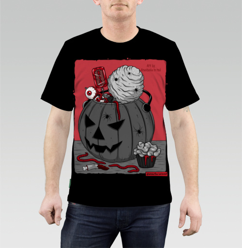 Мужская футболка 3D с рисунком Криповые угощения