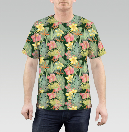 Фотография футболки Тропические цветы и листья