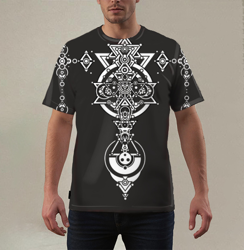 Фотография футболки Абстракция из линий орнамент