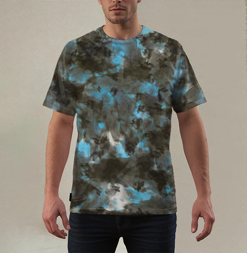 Фотография футболки Черно-синий хаос