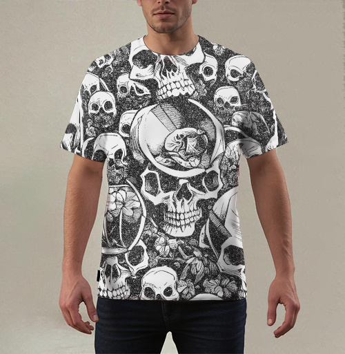 Фотография футболки Череп, черепа и кости Номер Раз