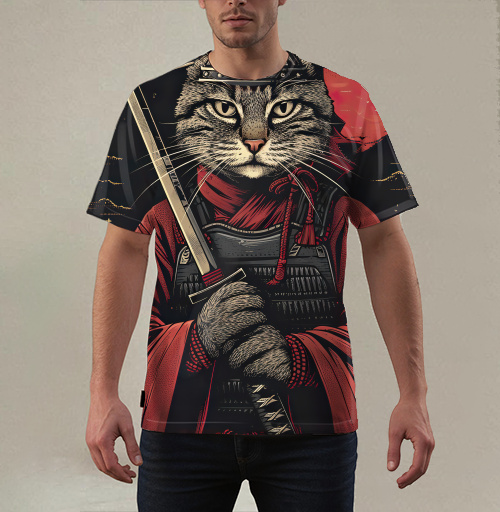 Фотография футболки Самурай кот
