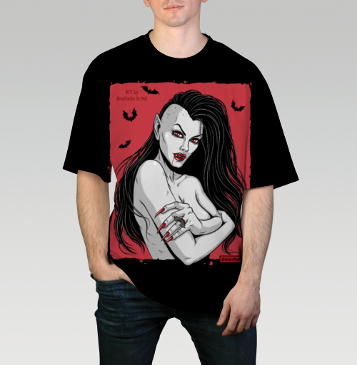 Мужская футболка 3D с рисунком Прекрасная вампирша