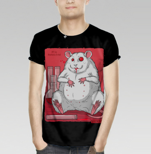 Мужская футболка 3D с рисунком Лабораторная мышь