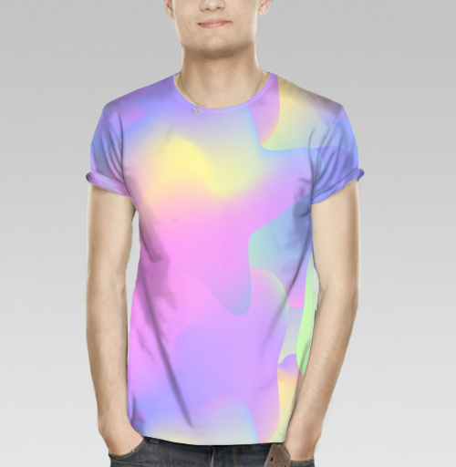 Мужская футболка 3D с рисунком Неоновый нежный 182833, размер 42 (XXS) &mdash; 60 (5XL) - купить в интернет-магазине Мэриджейн в Москве и СПБ
