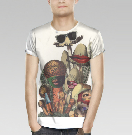 Мужская футболка 3D с рисунком Грибы с глазами 201776 - купить в интернет-магазине Мэриджейн в Москве и СПБ