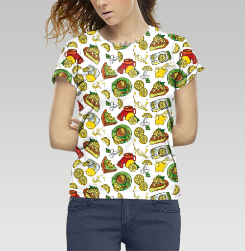 Фотография футболки Лимонная выпечка и сладкий чайчик. Освежающие лимоны. 
