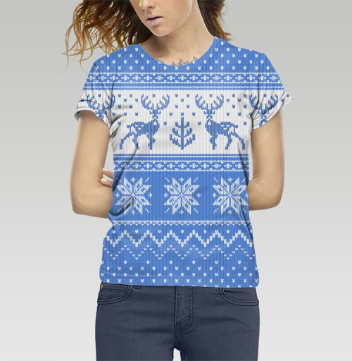 Фотография футболки Зимний свитер с оленями