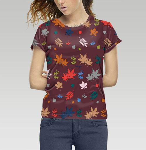 Фотография футболки Осень. Листья. Паттерн