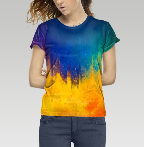 Фотография футболки Разноцветная текстурная