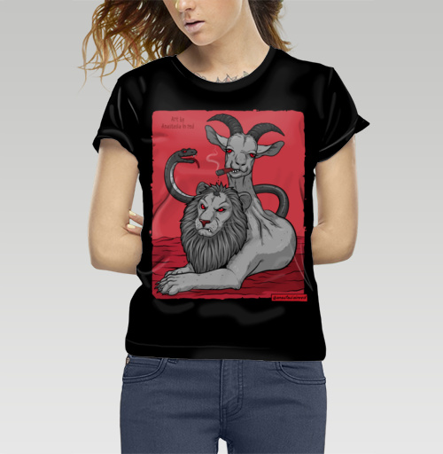 Женская футболка 3D с рисунком Забавная Химера