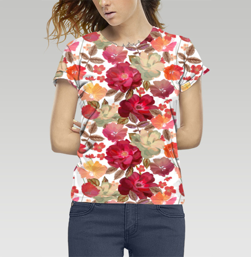 Фотография футболки Цветочный принт с розами