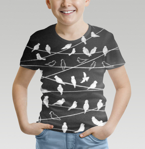 Фотография футболки Птицы на проводах