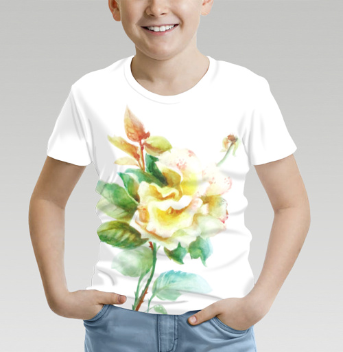 Фотография футболки Акварельная роза