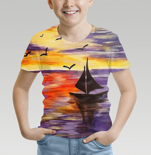 Фотография футболки Закат на море
