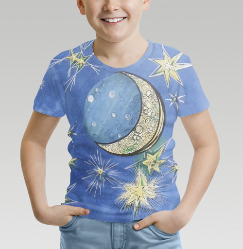 Фотография футболки Луна и звезды  