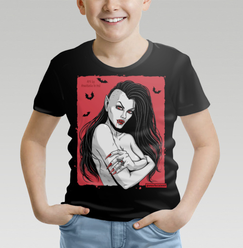 Детская футболка 3D с рисунком Прекрасная вампирша
