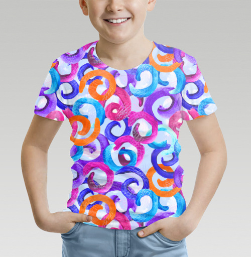 Фотография футболки Современный абстрактный узор с яркими красками