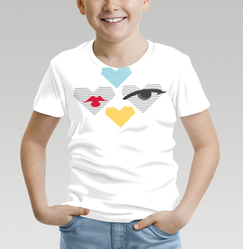 Детская футболка 3D с рисунком Глаза и губы 181693, размер 2-3года (98) &mdash; 10лет (146) - купить в интернет-магазине Мэриджейн в Москве и СПБ