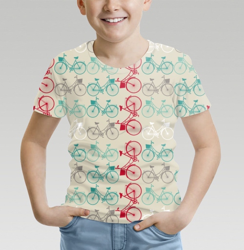 Фотография футболки велосипеды - паттерн