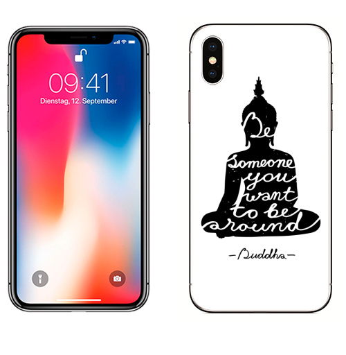 Наклейка на iPhone X Мудрость Будды - купить в интернет-магазине Мэриджейн в Москве и СПБ
