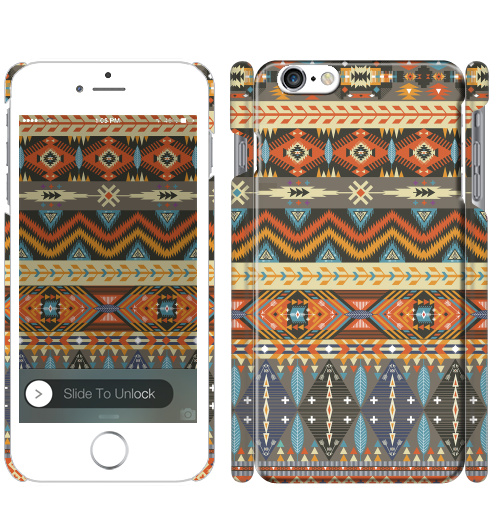 Чехол на iPhone Красочный племенной узор из геометрических элементов - купить в интернет-магазине Мэриджейн в Москве и СПБ