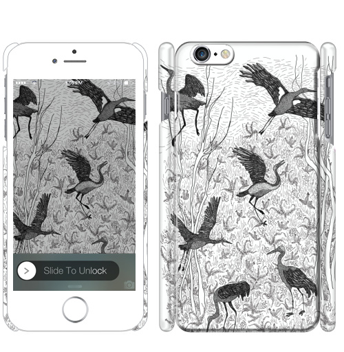 Чехол глянцевый для iPhone 8 Черные журавли - купить в интернет-магазине Мэриджейн в Москве и СПБ