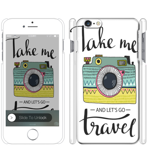 Чехол глянцевый для iPhone 8 Возьми с собой в путешествие - купить в интернет-магазине Мэриджейн в Москве и СПБ