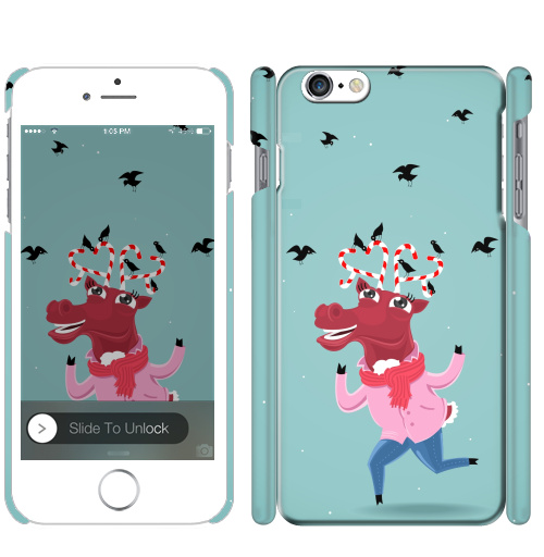 Чехол глянцевый для iPhone 8 Карамельные рога - купить в интернет-магазине Мэриджейн в Москве и СПБ