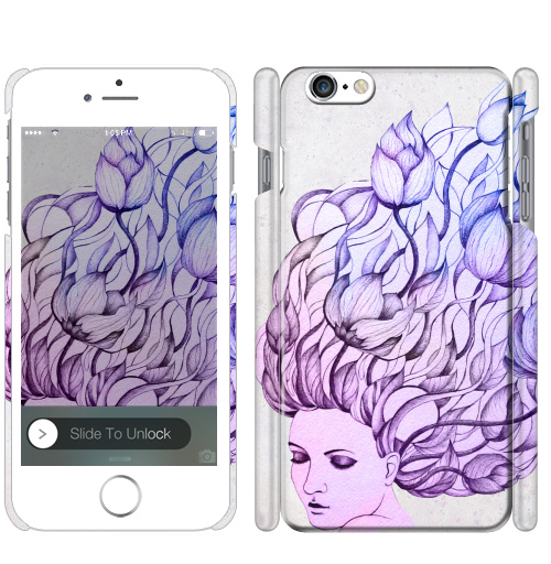 Чехол глянцевый для iPhone 8 Lady-flower - купить в интернет-магазине Мэриджейн в Москве и СПБ