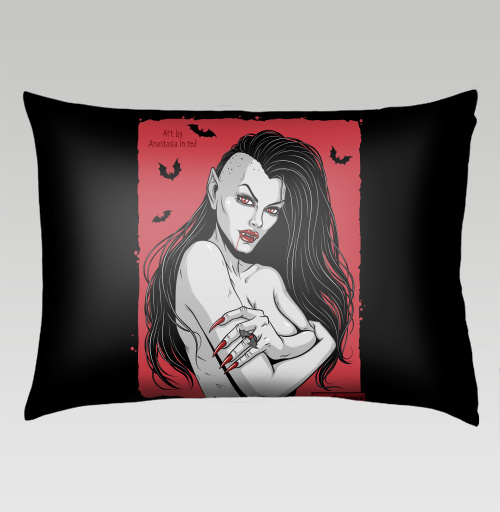 Прямоугольная подушка с рисунком Прекрасная вампирша