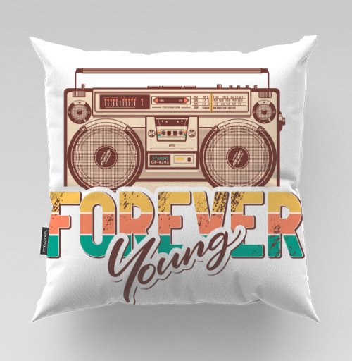 Фотография футболки Ретро бумбокс FOREVER Young винтажный принт