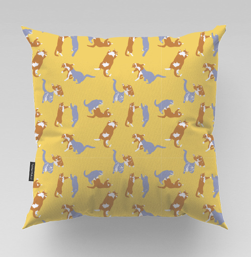 Фотография футболки Playful Pets Cats Pattern – Паттерн игры веселых котиков дизайн