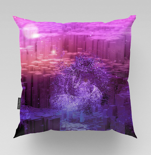 Фотография футболки Светящееся дерево в футуристическом городе