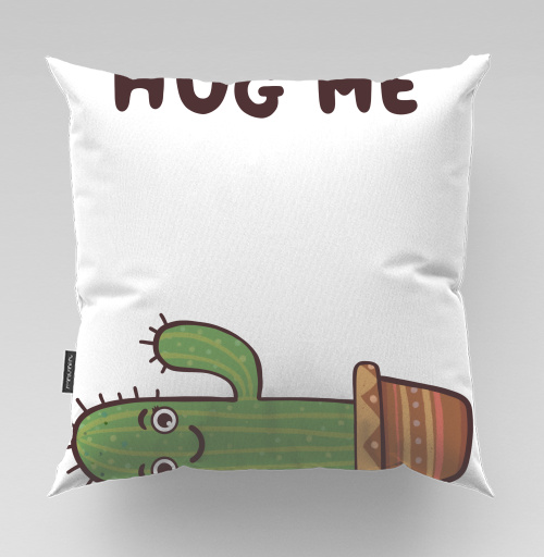 Фотография футболки Зелёный улыбающийся кактус просит обниматься Hug Me