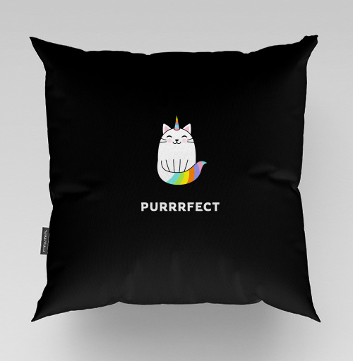 Фотография футболки Милый единорог-кот с радужным рожком PURRRFECT