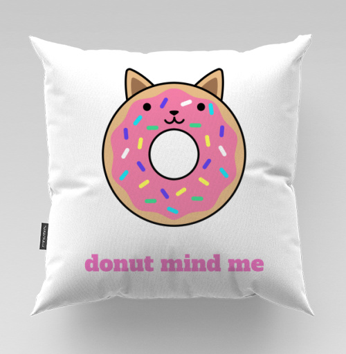 Фотография футболки Милый пончик-кошка с надписью Donut Mind Me
