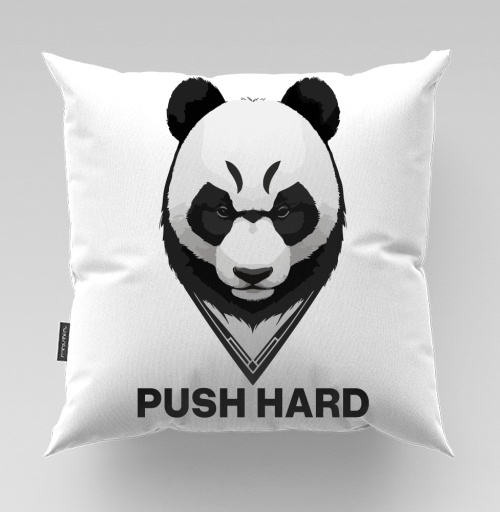Фотография футболки Мотивирующий принт с панды «PUSH HARD»