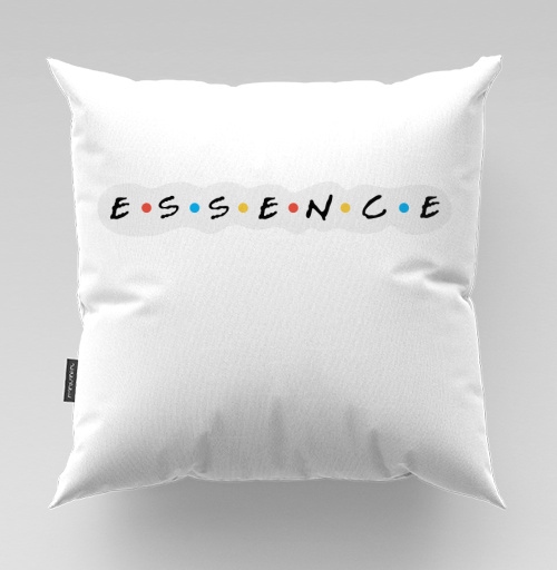 Фотография футболки Черные буквы ESSENCE с яркими точками серый фон