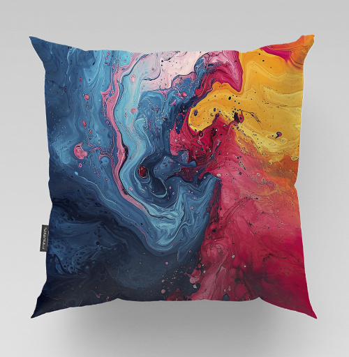 Фотография футболки Энергия Цвета: Абстрактный Взрыв Краски Fluid Art