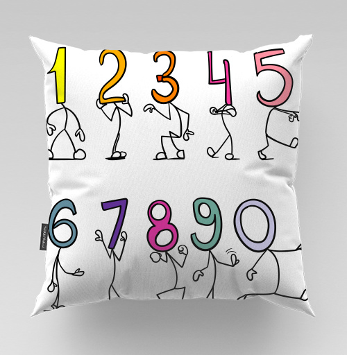 Фотография футболки Веселые живые цифры в ярких цветах шагают и позируют