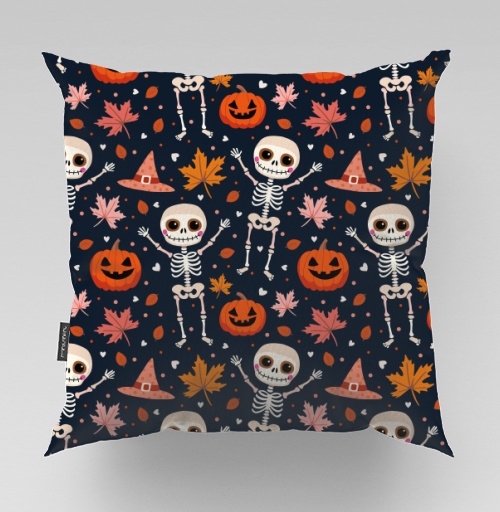 Фотография футболки Веселый танцующий скелет и тыква / Happy skeleton and pumpkin Halloween