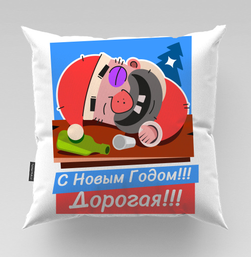 Фотография футболки Веселый Дед Мороз после новогодней ночи отдыхает